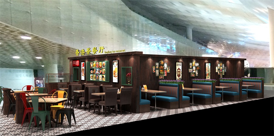 香港复古茶餐厅设计，茶饮店设计，糕点小吃店