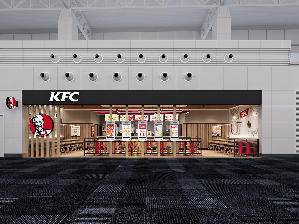 KFC肯德基装修设计，餐饮店面设计效果图