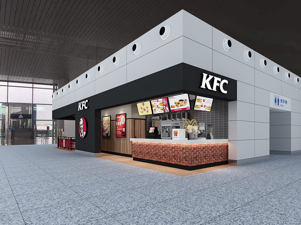 KFC小户型商场店面装修设计餐饮装饰设计
