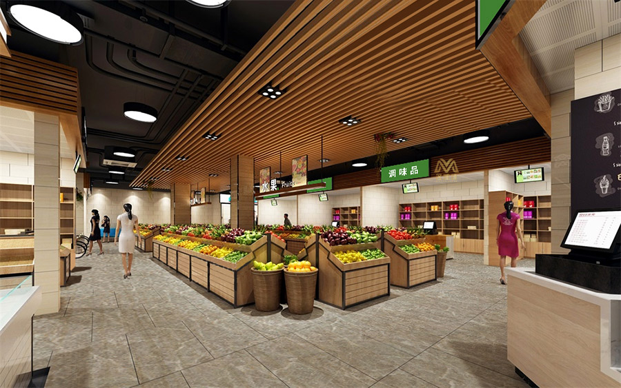 经济实用型商场生鲜超市装修设计案例