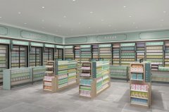 现代中西药店设计风格绿色粉色风格设计效果